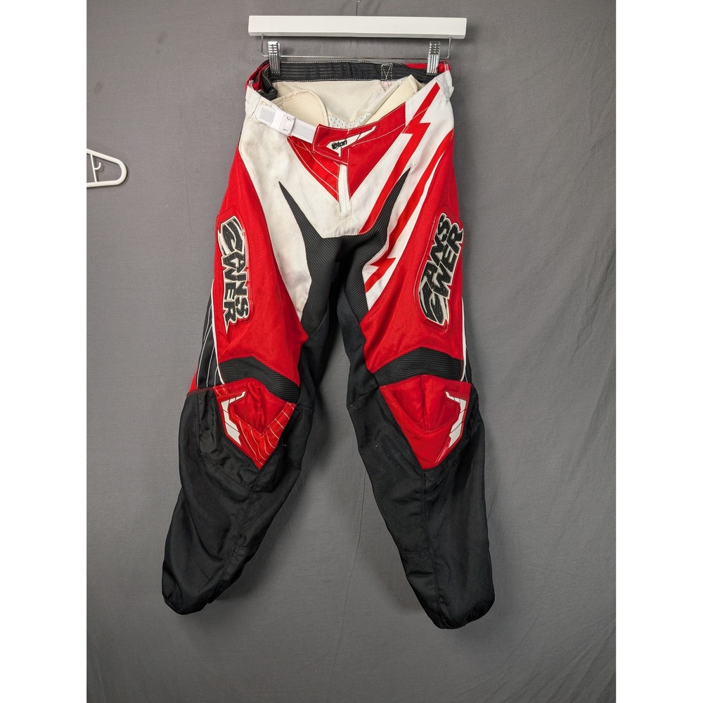 Answer Racing 2010 Ion Pant‎ Motocross Dirt Bike Red White Black Mens Size 32